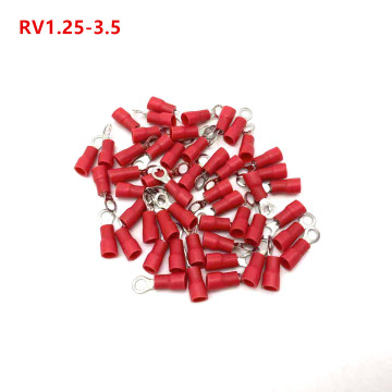 RV1.25-3.5 Red Ring Insulated Wire Connector Electrical Crimp Terminal RV1.25-3.5 Cable Wire Connector 50PCS/100PCS RV1.25-3.5