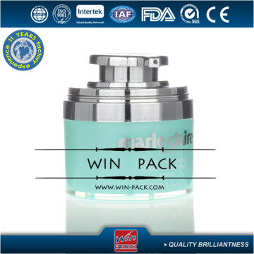 50g straight blue acrylic cream airless jar with clear cap, acrylic cream airless jar manufacturer