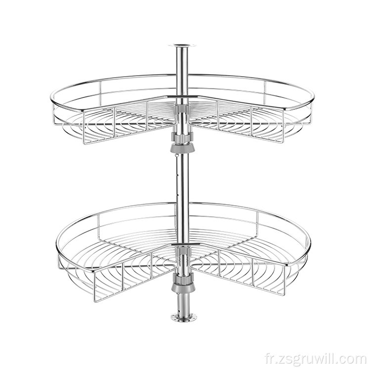 Panier d'angle rotatif d'angle d'angle aveugle de cuisine