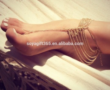 Simple Gold Plated Toe Ankle Bracelet Anklet Chain Link FootJewelry