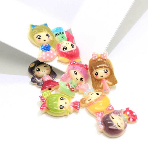 Hotsale Petite Fille Princesse Assorti Mignon Résine Cabochon Flatbacks Kawaii Cheveux Arcs Centre Artisanat Bricolage