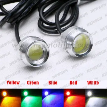 Car DIY 100% Waterproof Lens Eagle Eye lights with Screws Alu Silver