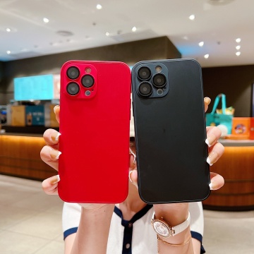 AG Silicone Matter Glass Phone Cases for iPhone 15/14/13/12 Pro Max/11 Pro Max Plus with Logo Gift Box
