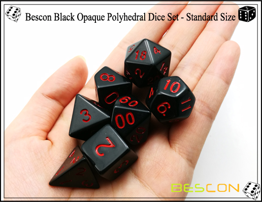 Bescon Black Opaque Polyhedral Dice Set-2