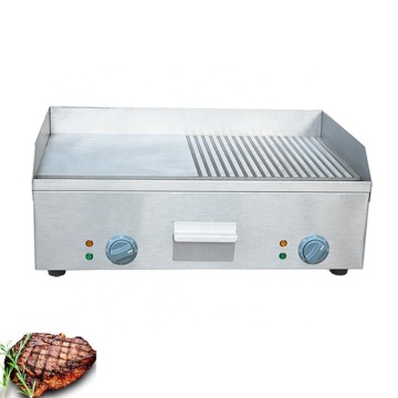 Electric BBQ Grill and Pancake Maker - Half Grooved Half Flat Griddle