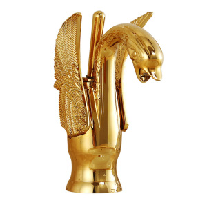 위생 도자기 단일 구멍 생체 공학 디자인 독립 빌라 고급 황금 수도꼭지