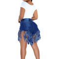 High Waisted Denim Tassels Shorts for Women