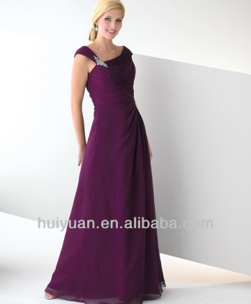 Chiffon A-line Asymmetrical Neckline Ruched Evening Party Gowns