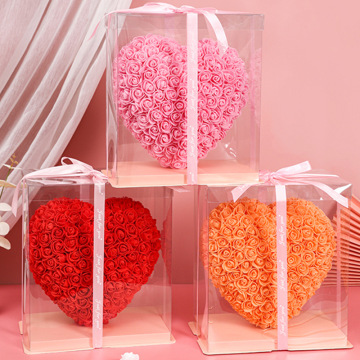 Factory Direct PVC Box Artificial Rose Heart for Valentine's Day 2025