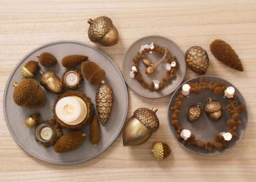Wooden Gold Acorns Decoration Thanksgiving Gifts