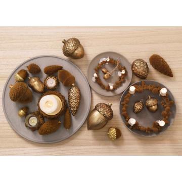 Home Table Decoration Wooden Gold Acorns Decoration Thanksgiving Gifts Factory