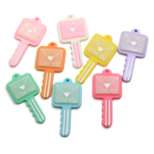 Mixed Design Flatback Heart Diamond Envelope Key Shape Resin Beads With 2.5mm Hole Diy Art Decoration Scrapbook Making