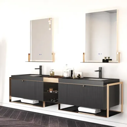 Switzerland Designer Italian Minimalist Modular Bathroom Vanity with Duravit Sink