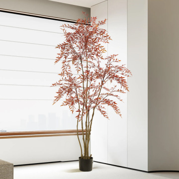 Grand arbre artificiel en bambou nantien pour la décoration du sol du salon