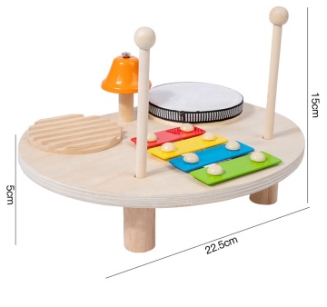 Custom Multi-Functional Wooden Drum Set: Ideal Musical Education Toy for Infants and Toddlers