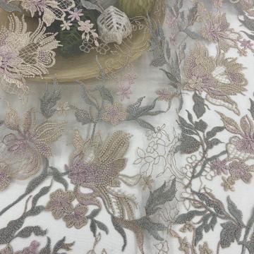 Liscio Light-colored Inflorescence Embroidery Fabric