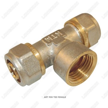 Longrun P09 high quality Tee copper pipe nipple fitting