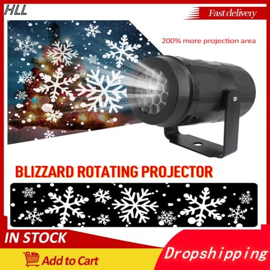 Snowflake Projector Rotatable LED Light Commercial Lighting Lamp for Christmas In/Outdoor Decor Landscape Stage Lighting Effect