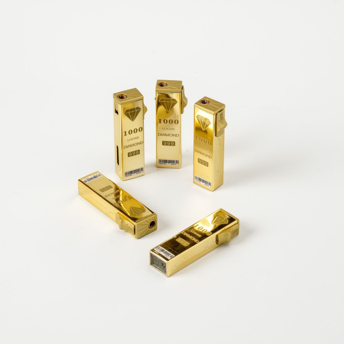 Isqueiro Criativo Ouro Luxo Diamante