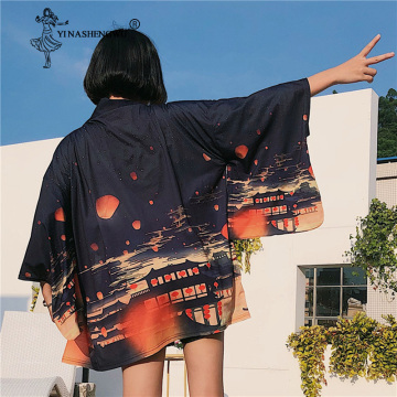 Japanese Kimono Traditional Cardigan Casual Yukata Women Japan Kimono Cosplay Costume Asia Vintage Print Blouses Couple Shirts