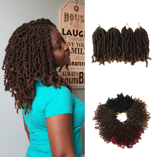 Senegal colorful spring low temperature fiber 8 inch curly crochet hair human hair wig