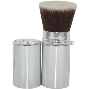 2014 Flat top hair silvertip goat hair retractable kabuki brush makeup beauty professional china suppliers