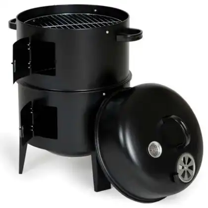 Barrel-shaped BBQ smoked stove outdoor charcoal barbecue stove household small smoked grilled barbecue stove