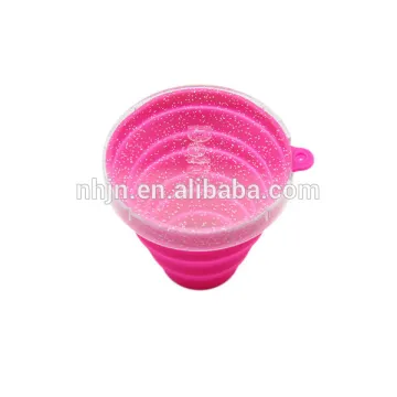 New design colorful collapsible silicone rubber drinking cup