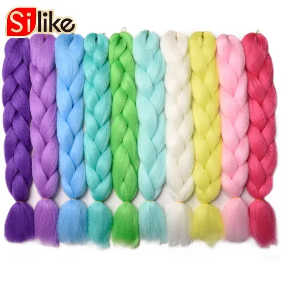 Jumbo Braiding Hair Extensions 24" 100g 10 Colors Glowing Hair in the Darkness Synthetic African Crochet Braids Hair  Extensions