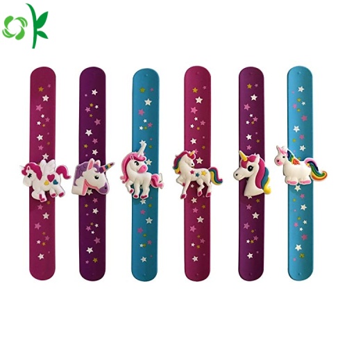 Popular Unicorn Silicone Slap Bracelet for Girls