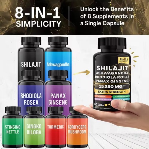 OEM Private label Natural Shilajit extract Capsules Shilajit Capsules