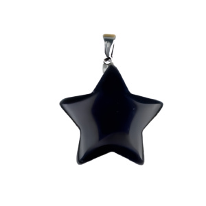 Black Obsidian 30mm Star Pendant Pendant for DIY Making Jewelry