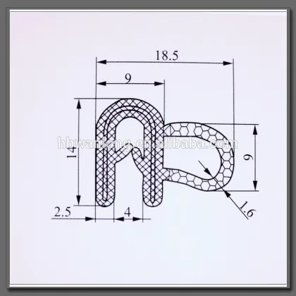 sheet metal edge protection rubber seal strip