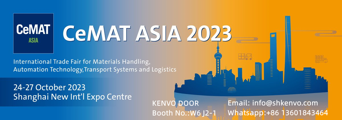 KENVO DOOR showing rolling up doors in 2023 CEMAT ASIA EXPO