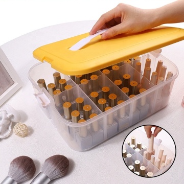 Transparent Plastic Nail Polish Organizer Case - Portable Sturdy Storage Solution
