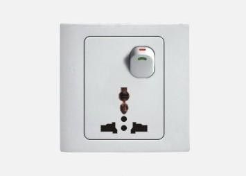 250v 10a Pc Abs Material Universual Used Three Pins Multi Light Switch Socket Hyj-020