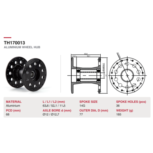 TH170013 CNC 알루미늄 휠체어 허브