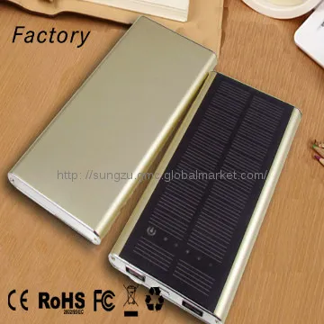 Portable cell phone charger 6000mah solar rechargeable battery charger