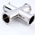 Sanitary grade welded four-way pipe fittings