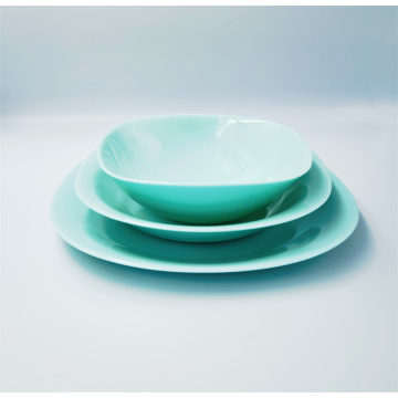 Bordsartiklar Lake Blue Opal Glass Dinner Plate Set