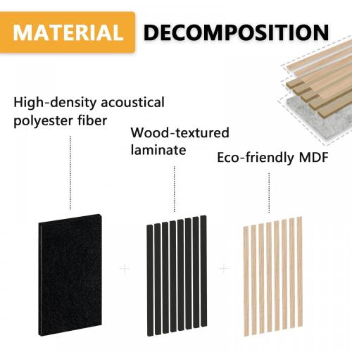 Natural wood slat panel Office Use 3D Soundproof Slat Wall Acoustic Panel Supplier