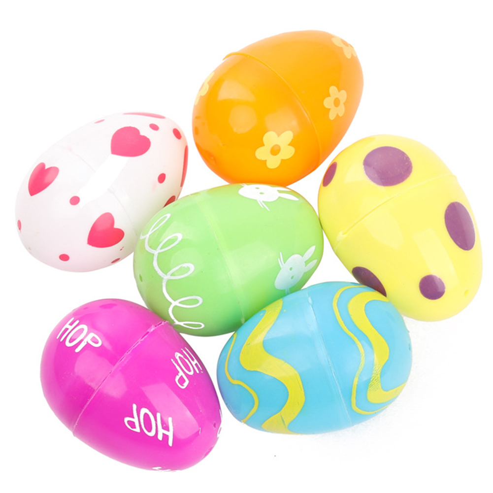 12pcs/pack Empty Easter DIY Non-toxic Small Lottery Gifts Kid Toy Funny Detachable Decorative Handmade Colorful Plastic