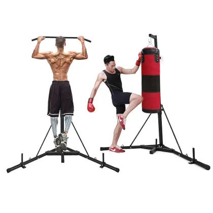 Professional Boxing Training Equipment: Steel Frame Punching Bag, Speedball, and Platform Box Stand for Workouts