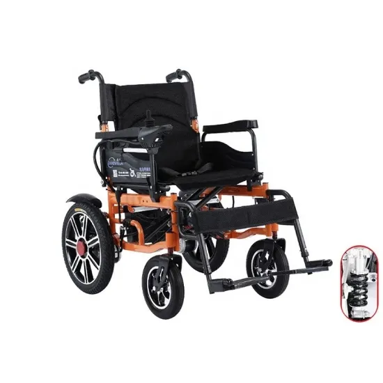 High Security Foldable Electric Wheelchair: Affordable Disabled Mobility Solution with Four Shock Absorbing Wheels