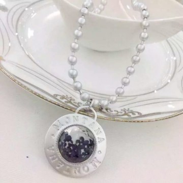 Statement Necklace, New Fashion Jewelry Crystal Charm on Bead Chain Statement Necklace , Statement Necklace Wholesale PT2079
