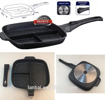NEW Breakfast Frying Pan Popular Divided 3 In 1 Grill Pan With Multi Section
