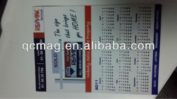 Custom designed magnetic calendar for refrigerator 2014