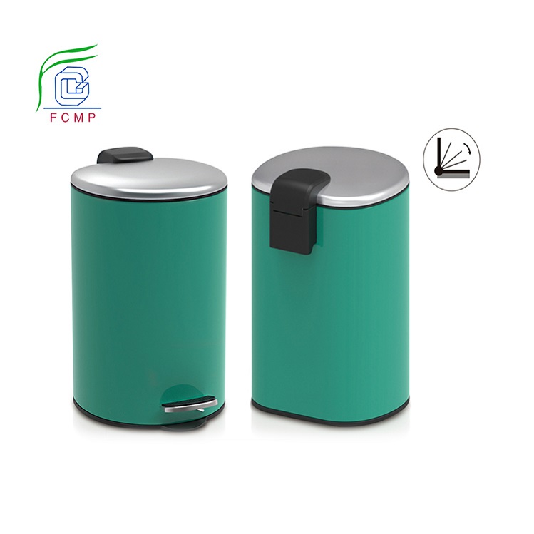 green powder coating trash can