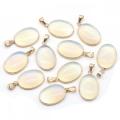 Pendentif opalite ovale pour fabriquer un collier de bijoux 18x25 mm