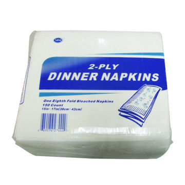 Dinner napkin paper, 2ply in virgin pulp paper